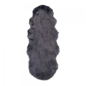 Koberec Lambskin Artificial, umělá ovčí kožešina, šedý, 60×180 cm – House Nordic