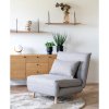 Křeslo Marlow, rozkládací, šedá, s přírodními dřevěnými nohami – House Nordic