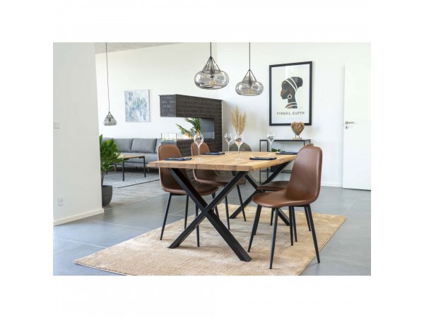 Jídelní židle Stockholm, vintage světle hnědá, koženka – House Nordic