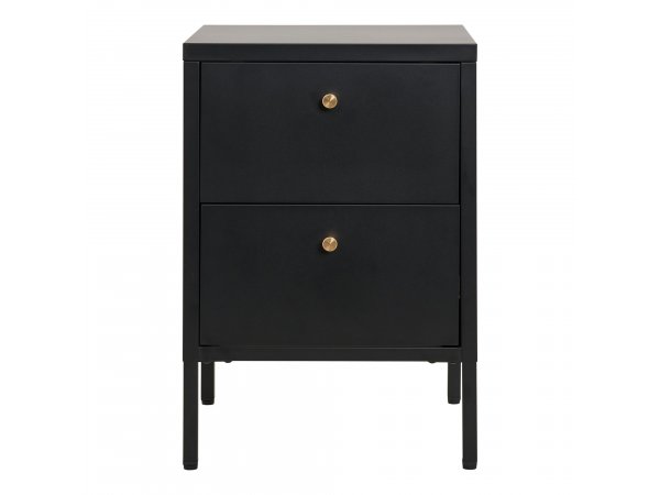 Dalby komoda, 2 zásuvky, ocel, černá, 40×40×60 cm – House Nordic