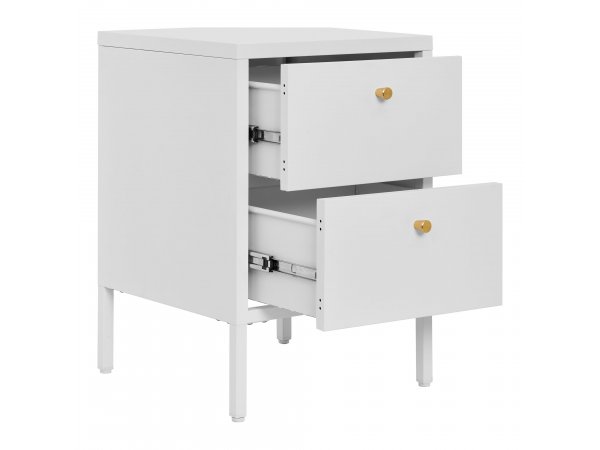 Dalby komoda, 2 zásuvky, ocel, bílá, 40×40×60 cm – House Nordic