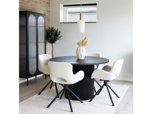 Jídelní stůl Boavista, kulatý, tmavě hnědý, Ø 120×75 cm – House Nordic