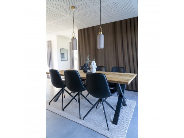 Jídelní židle Monaco, otočná, PU, černá, černé nohy – House Nordic