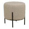 Taburet Alford, šedohnědý bouclé, Ø35,5×37 cm – House Nordic
