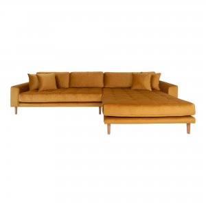 Sedací souprava Lido,  žlutý velvet, 290×170–92×76 cm – House Nordic