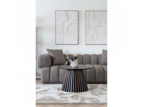 Konferenční stolek Osaka smoked, kulatý, dubová dýha, Ø70×45 cm – House Nordic