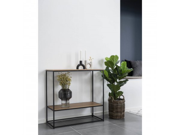 Konzolový stolek Vita, dekor dub, černý rám – House Nordic