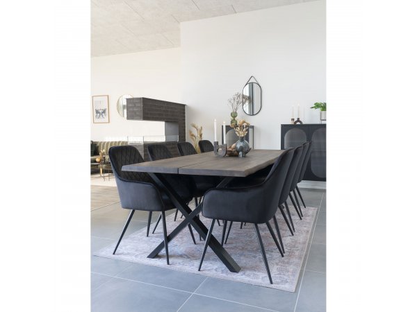 Jídelní židle Harbo, samet, černá, 65×57×87 cm – House Nordic