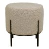 Taburet Alford, šedohnědý bouclé, Ø35,5×37 cm – House Nordic