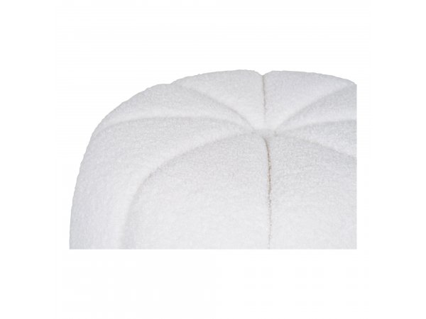 Taburet Paisley, kulatý, bouclé, off-white, ø48×38 cm – House Nordic