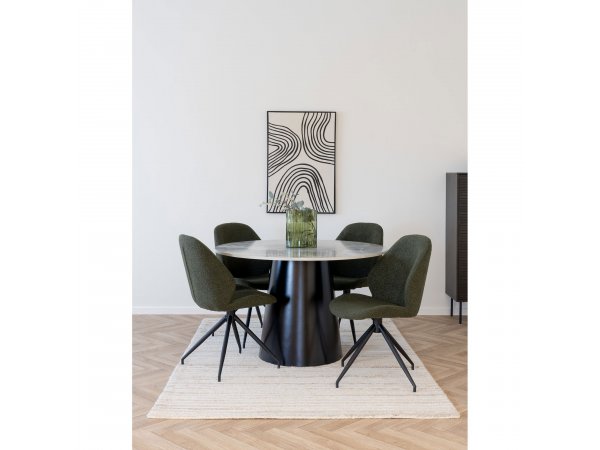 Jídelní otočná židle Monte Carlo, bouclé, zelená, 60×50×88 cm – House Nordic