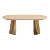 Jídelní rozkládací stůl Osaka natural, kulatý, dubová dýha, Ø120–200×75 cm – House Nordic