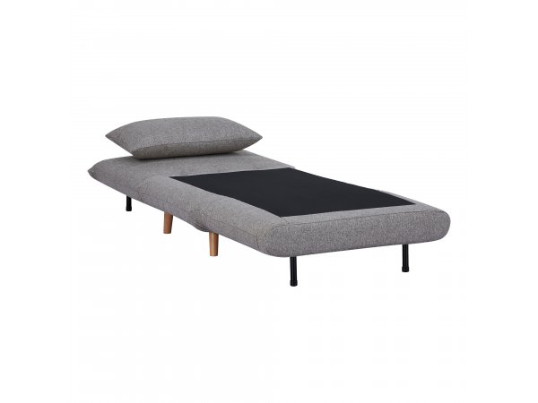 Křeslo Marlow, rozkládací, šedá, s přírodními dřevěnými nohami – House Nordic