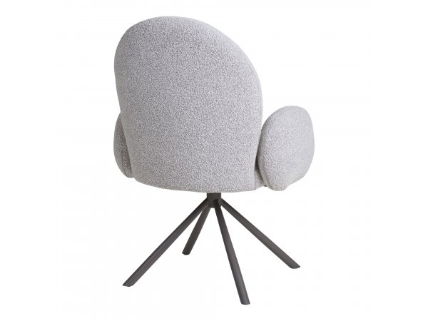 Jídelní židle Lana, otočná, s područkami, bouclé, písková – House Nordic