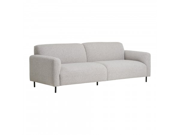 Pohovka Salvador, 3místná, bouclé, světle šedá, 218×86×80 cm – House Nordic