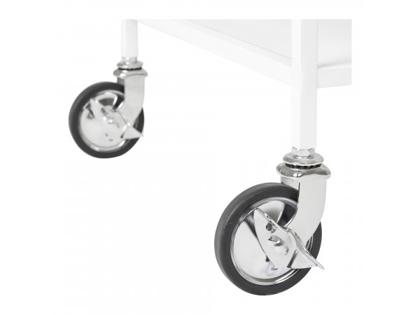 Servírovací stolek Vita, 2patrový, bílý rám, bílý dekor– House Nordic