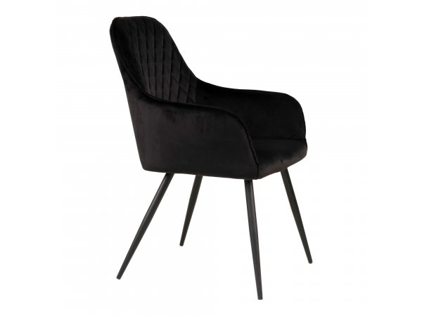 Jídelní židle Harbo, samet, černá, 65×57×87 cm – House Nordic