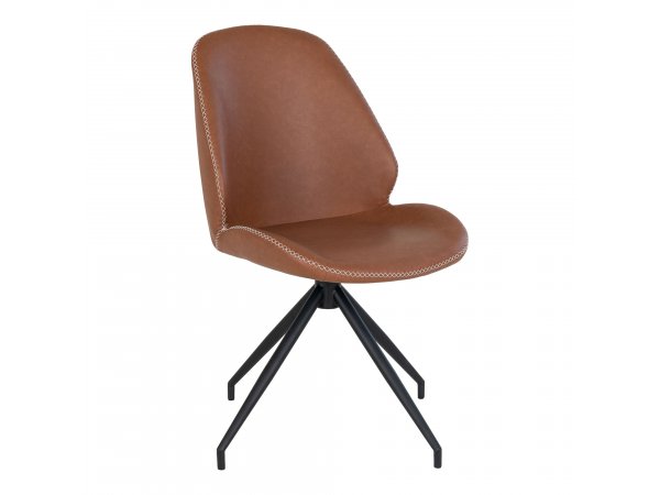 Jídelní otočná židle Monte Carlo, vintage hnědá ekokůže, 60×50×88 cm – House Nordic