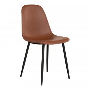 Jídelní židle Stockholm, vintage světle hnědá, koženka – House Nordic
