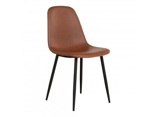Jídelní židle Stockholm, vintage světle hnědá, koženka – House Nordic