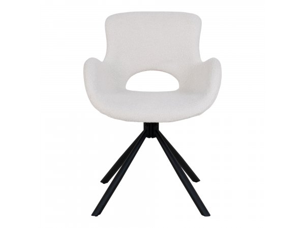 Jídelní židle Amorim, otočná, bouclé, krémově bílá – House Nordic