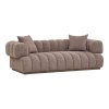 Pohovka Aurora, 3místná, bouclé, hnědá, 226×106×69 cm – House Nordic