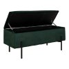 Lavice Watford, sametová, zelená, 95×36,5×43 cm – House Nordic