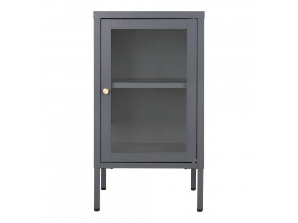 Dalby skříňka, 1 skleněné dvířka, šedá, 35×38×70 cm – House Nordic
