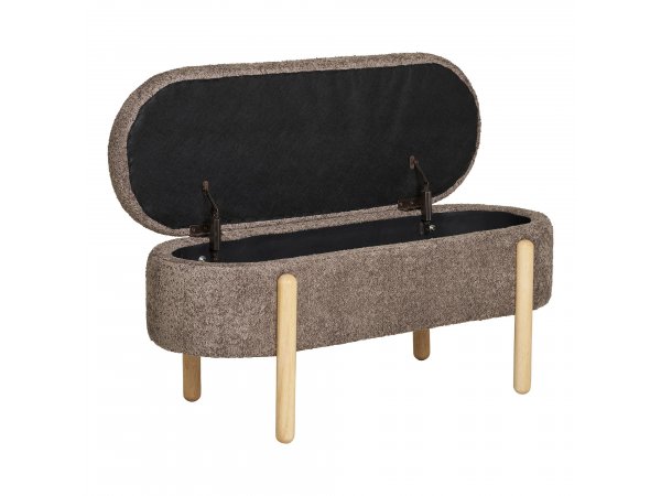 Lavice Branca, hnědá, bouclé, 98×41×48 cm – House Nordic