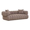 Pohovka Aurora, 3místná, bouclé, hnědá, 226×106×69 cm – House Nordic