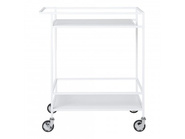 Servírovací stolek Vita, 2patrový, bílý rám, bílý dekor– House Nordic