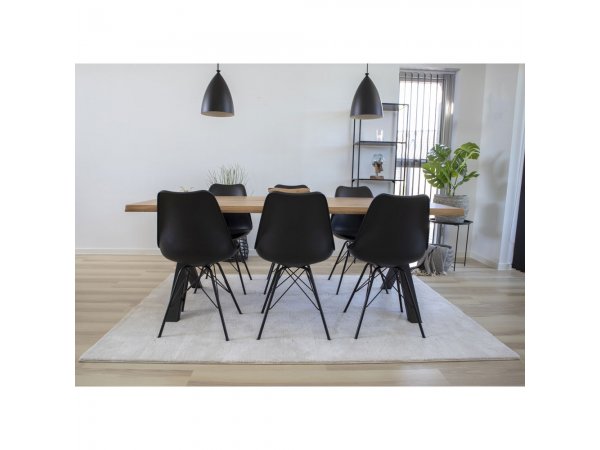 Jídelní židle Oslo, černá, PU kůže, černé kovové nohy – House Nordic