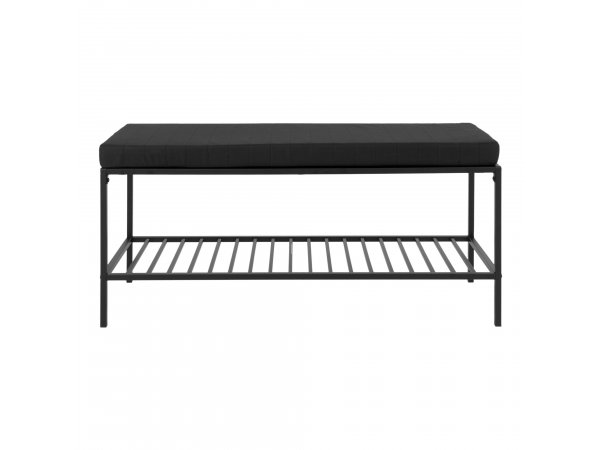 Lavice Vita, černá, s policí a sedákem – House Nordic