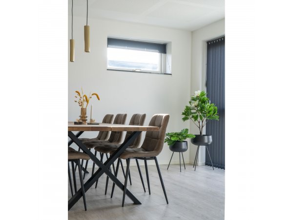 Jídelní židle Middelfart, mikrovlákno, světle hnědá – House Nordic
