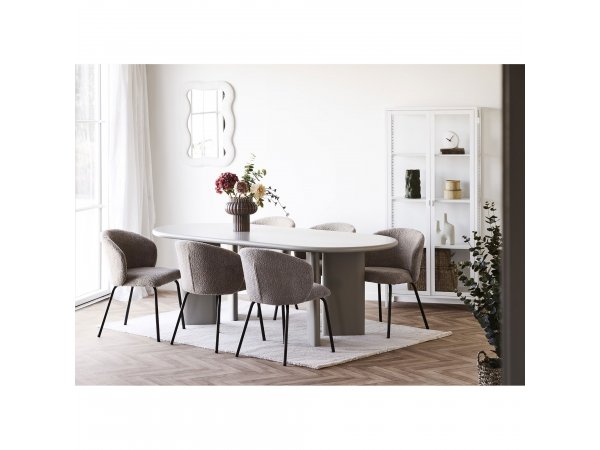 Jídelní stůl Nagano, oválný, pískový, 220 × 100 × 75 cm – House Nordic