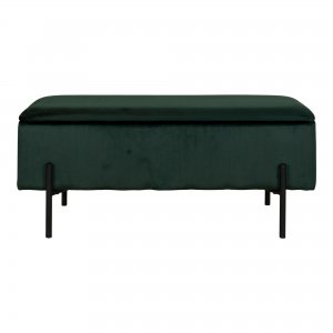 Lavice Watford, sametová, zelená, 95×36,5×43 cm – House Nordic