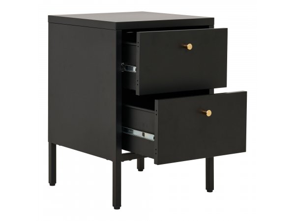 Dalby komoda, 2 zásuvky, ocel, černá, 40×40×60 cm – House Nordic