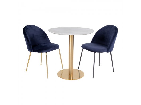 Jídelní stůl Bolzano, kulatý, mramorový dekor, 110×110×75 cm – House Nordic