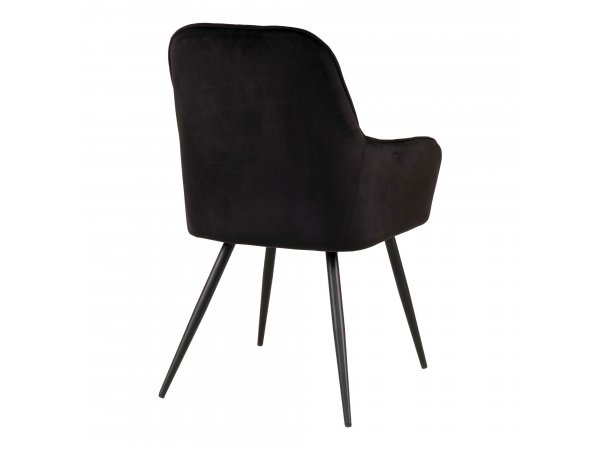 Jídelní židle Harbo, samet, černá, 65×57×87 cm – House Nordic