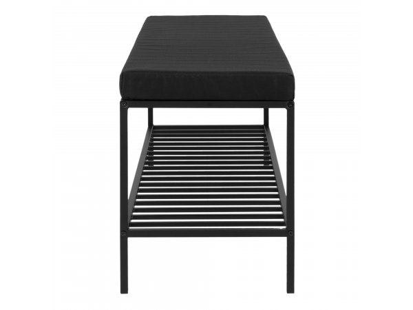 Lavice Vita, černá, s policí a sedákem – House Nordic