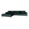 Sedací souprava Lido, zelený velvet, 290×170–92×76 cm – House Nordic