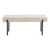 Polstrovaná lavice Swindon, bouclé, bílá, 100×36×42,5 cm – House Nordic