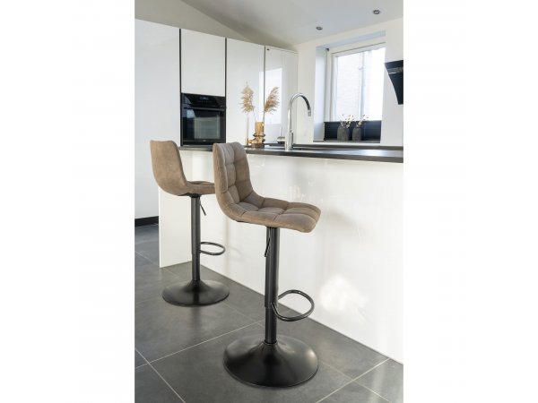 Barová židle Middelfart, světle hnědý mikrovlákno – House Nordic