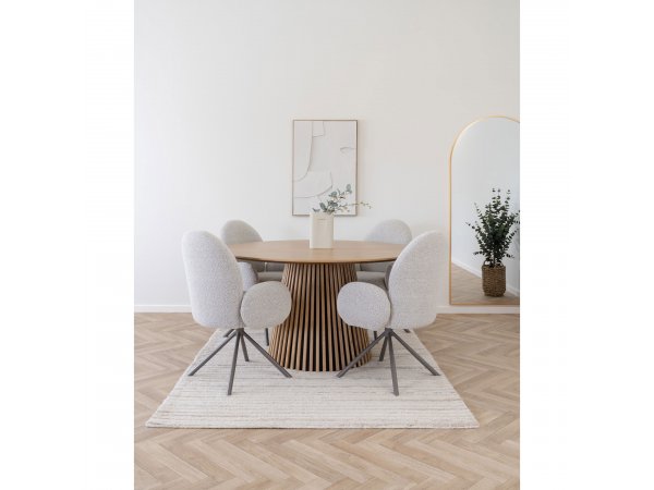 Jídelní stůl Osaka natural, kulatý, dubová dýha, Ø140×75 cm – House Nordic