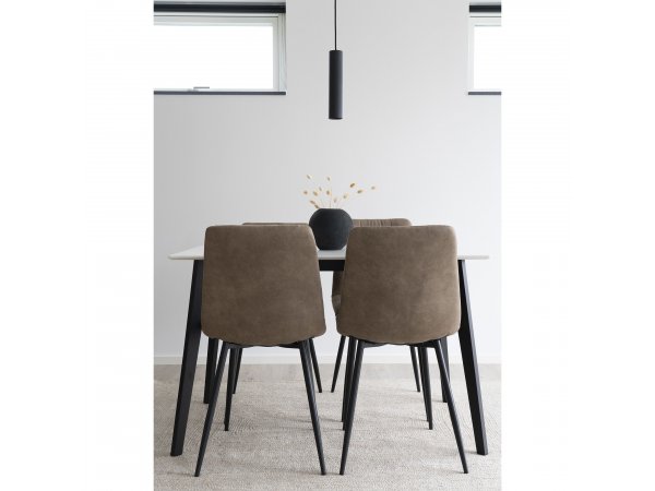 Jídelní židle Middelfart, mikrovlákno, světle hnědá – House Nordic
