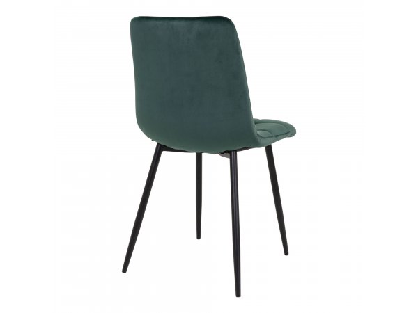 Jídelní židle Middelfart, samet, tmavě zelená, černé nohy – House Nordic