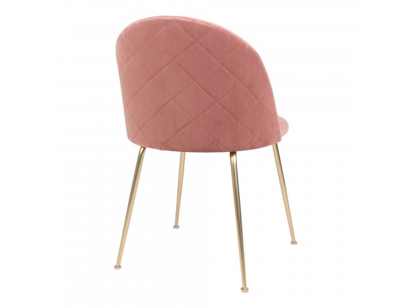 Jídelní židle Geneve, růžový samet, mosazné nohy – House Nordic
