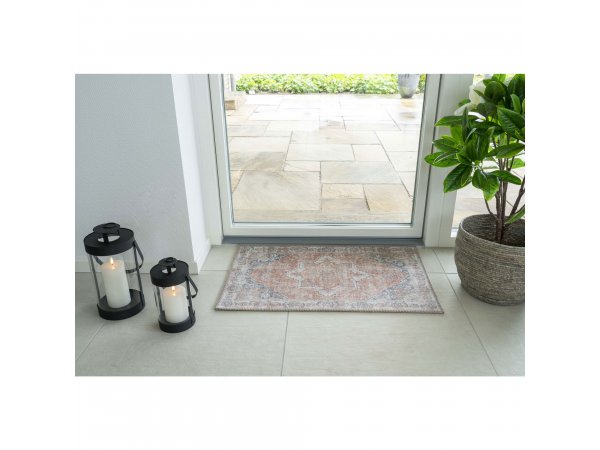 Rohožka Havana, chenille polyester, oranžovo-modrá, 50×80 cm – House Nordic