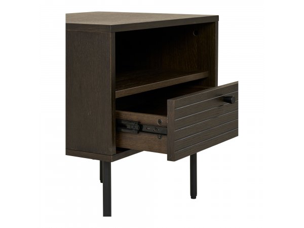 Noční stolek Kyoto, dubová dýha, kouřová, 50×40×50 cm – House Nordic