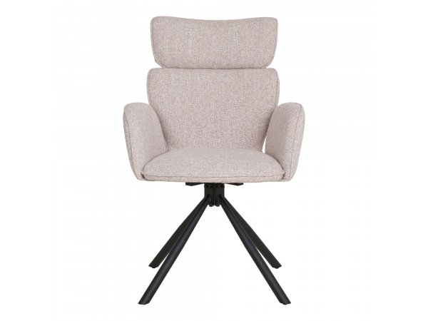 Jídelní židle Cordoba, otočná, písková bouclé, černý kov – House Nordic